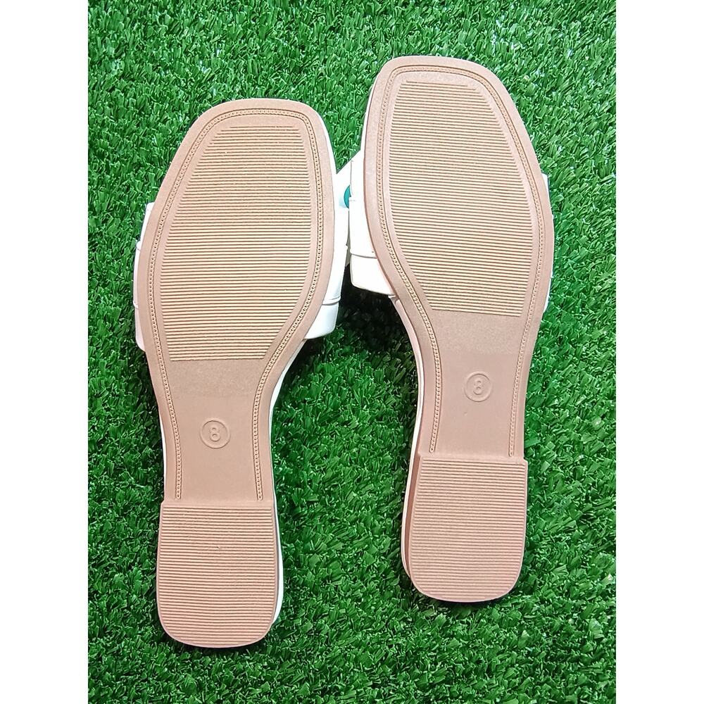 a new day White Pearl Buckle Slide Sandals - Picture 4 of 5